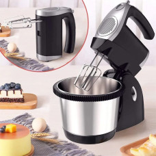 Миксер с чашей Hoffmans HM-6630 1000 Вт, планетарный миксер 3 л, 5 скоростей, турбо, венчики и крюки