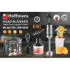 Блендер Hoffmans HM-8026 4-в-1 1000 Вт с 10 скоростями, турбо и насадками для измельчения и сбивания.