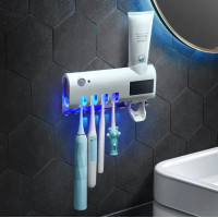 Автоматичний диспенсер-стерилізатор для зубних щіток та пащі Toothbrush Sterilizer NJ-244, UV-дезінфекція, аккумулятор