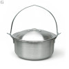 Алюминиевый казан с дужкой и крышкой 3,0 л (23,5×12 см) для приготовления блюд.