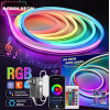 Умная LED Neon RGB неоновая лента 5 м USB с пультом и приложением, гибкая декоративная подсветка