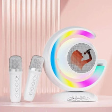 Нічник-лампа караоке 3в1 з бездротовою Bluetooth колонкою Lightshow та 2 мікрофонами YS-110