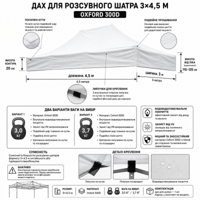 Дах на Намет 3х4.5 ЧЕРВОНИЙ №0