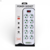Мережевий фільтр Подовжувач USB ТК-15 (10×220В+4×USB+1×Type-C), F26u, Білий, 5 м