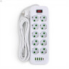 Мережевий фільтр Подовжувач USB ТК-15 (10×220В+4×USB+1×Type-C), F26u, Білий, 5 м