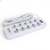 Мережевий фільтр Подовжувач USB ТК-15 (10×220В+4×USB+1×Type-C), F26u, Білий, 5 м