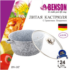 Кастрюля (казан) с гранитным покрытием Benson BN-317 (ёмкость 4.2 л)