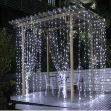 Xmas Гірлянда ВУЛИЧНИЙ ВОДОПАД 480 LED/Прозорий Провід/Білий