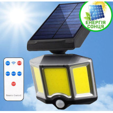Вуличний ліхтар на сонячній батареї з датчиком руху та пультом SOLAR WALL LAMP YT-66B