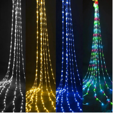 Гирлянда-водопад (Curtain-Lights) Itrains 240M-2 внутренняя, пер.:прозрачный, 3*1,5м (Разноцветная)