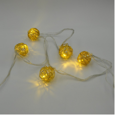 Гірлянда-нитка (String-Lights) Metal Ball 10WW-1 внутрішня, пров.:прозорий, 2м (Білий-теплий)