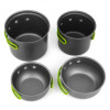 Производный набор посуды Cooking Set SY-201 из анодированного алюминия, 4 предмета, компактный для кемпинга