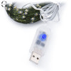 Гірлянда "Роса" зелений дріт - USB, з пультом д/в, тепле світло, 30 м, 300 діодів