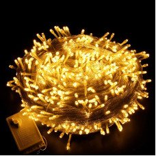 Світлодіодна гірлянда Нитка 1000 Led прозорий шнур 40 метрів Теплий білий 