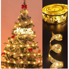 Світлодіодна ялинкова гірлянда у вигляді стрічки 100 Led 10 метрів Christmas Decoration Жовтий 