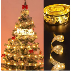 Світлодіодна ялинкова гірлянда у вигляді стрічки 50 Led 5 метрів Christmas Decoration Жовтий 