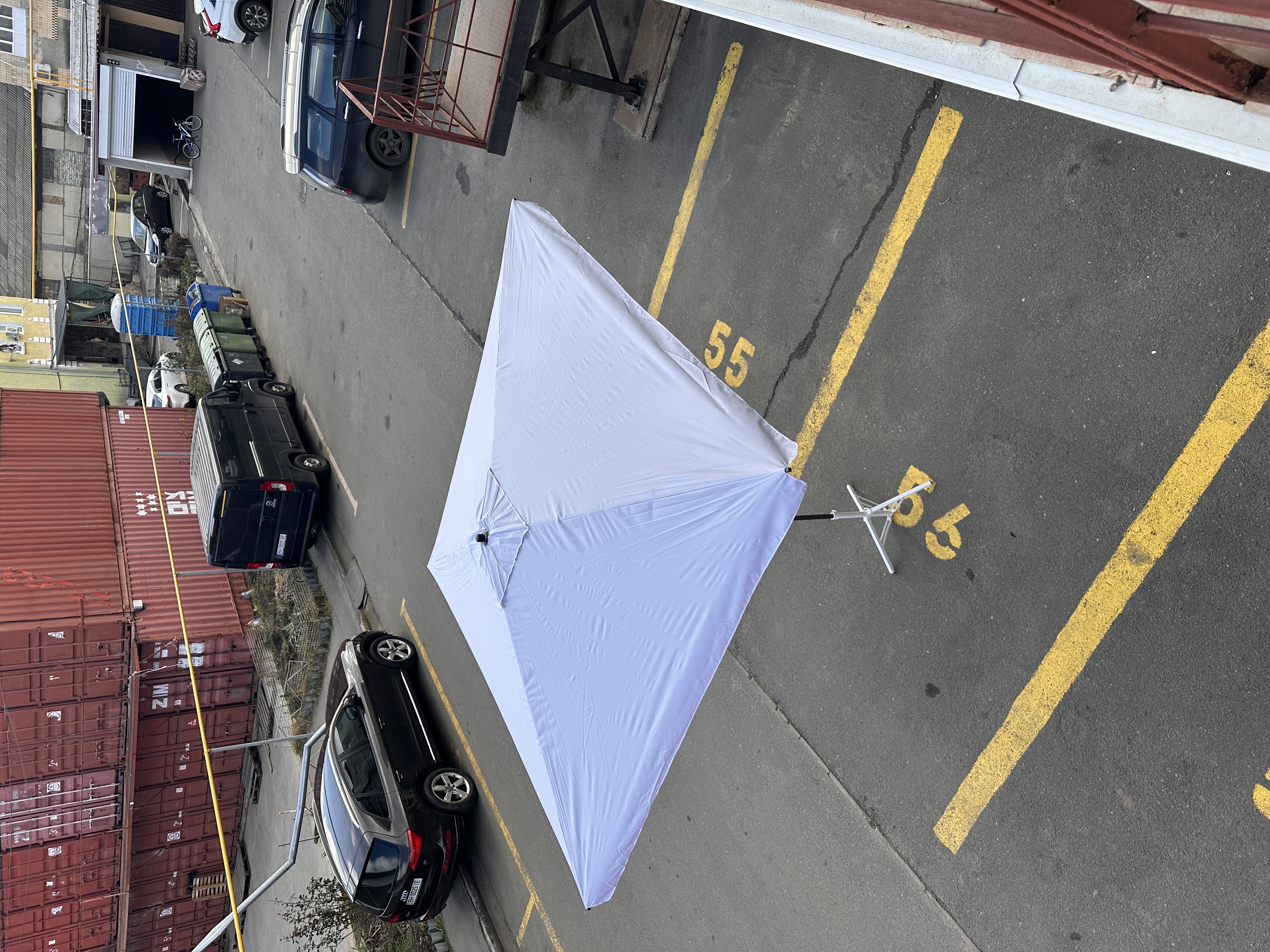 Прямокутна торгова парасолька Monsen 3×3 м з чохлом та тентом із срібним напиленням, УФ-захист