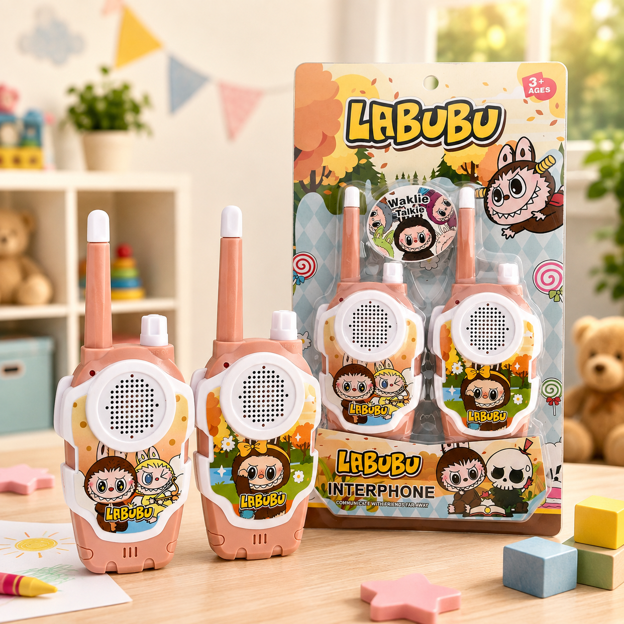 Детские игрушечные рации LABUBU, набор из 2 раций.