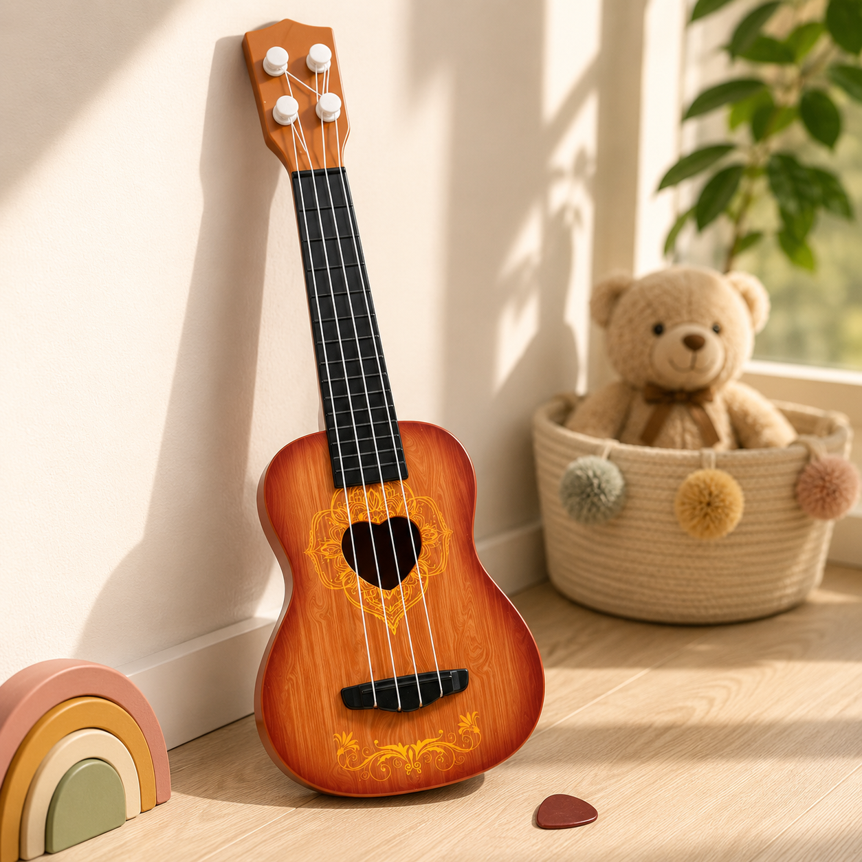 Детская гитара Baroque Guitar 43 см, 6 струн, с медиатором, в коробке