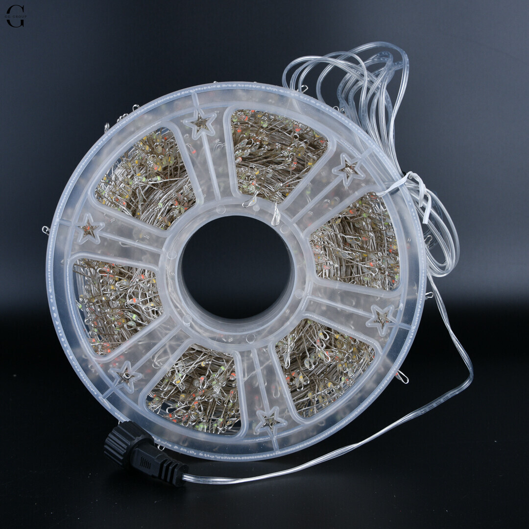 Гирлянда Роса Мишура 100м 2000 LED на медной проволоке с пультом IP44/IP65 уличная