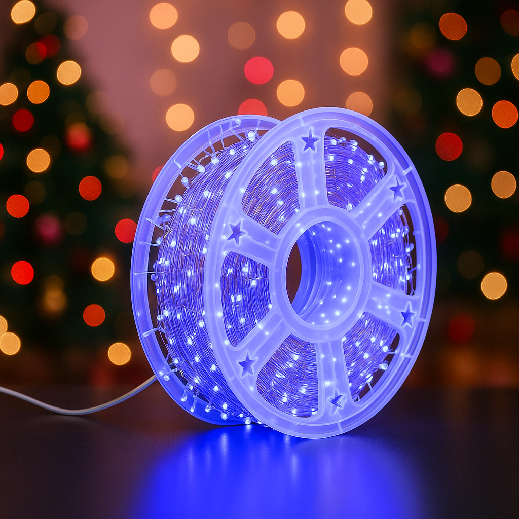Гірлянда РОСА  Мішура 100м 2000 LED на мідному дроті з пультом IP44/IP65 вулична