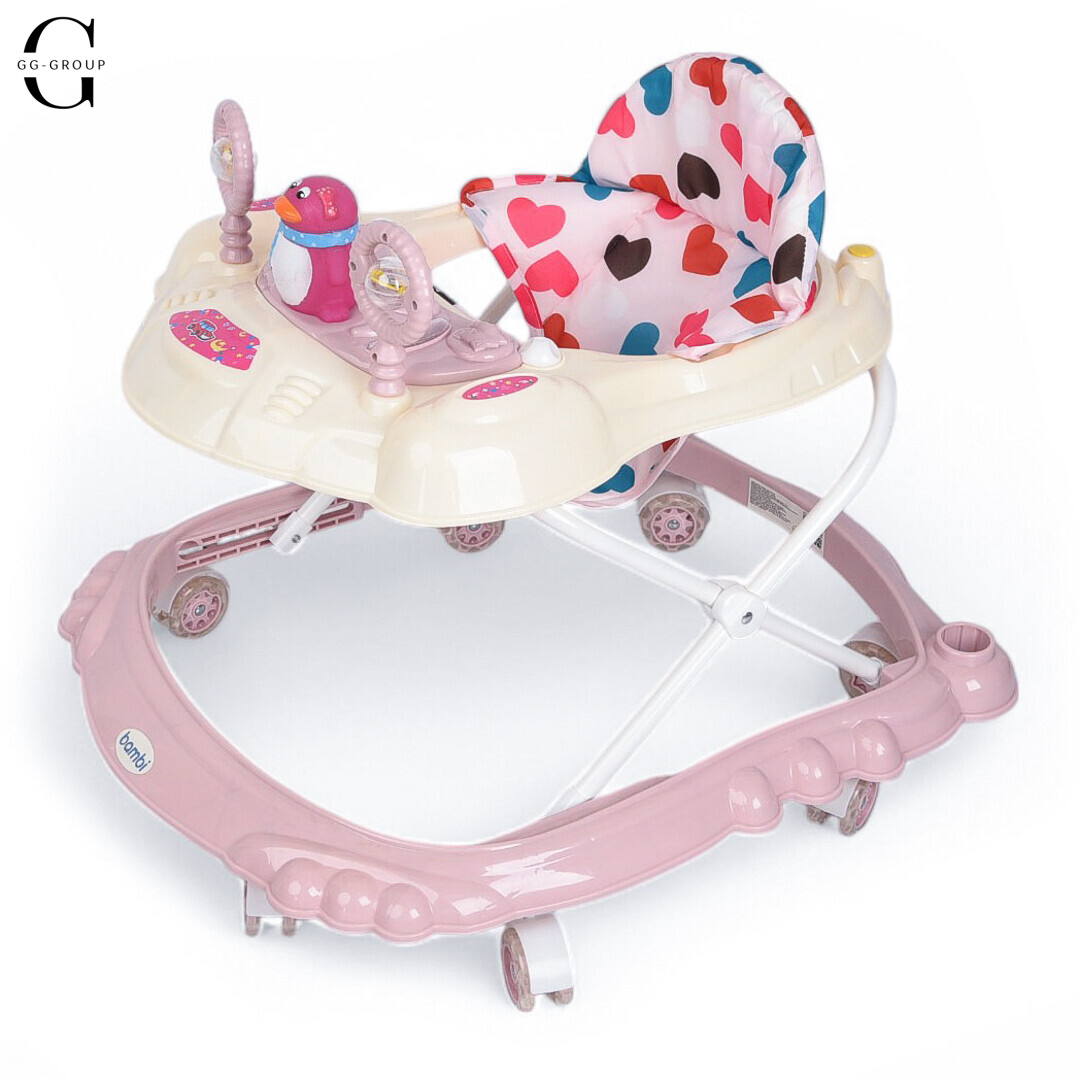 Детские ходунки Bambi M3168 Penguin Бело-Розовый