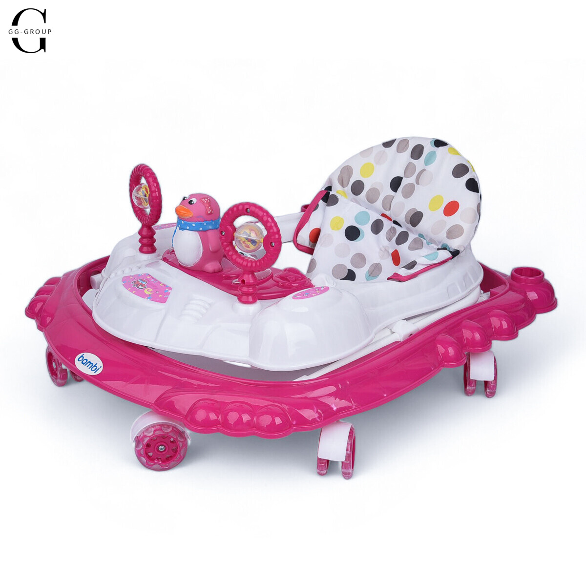Детские ходунки Bambi M3168 Penguin Бело-Розовый