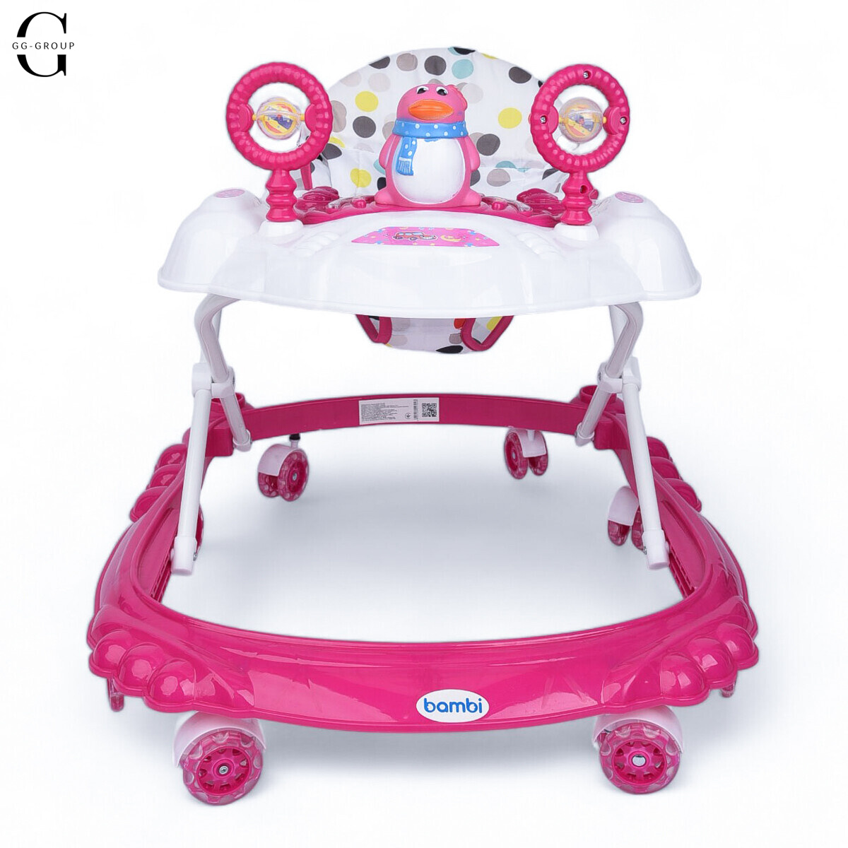Детские ходунки Bambi M3168 Penguin Бело-Розовый