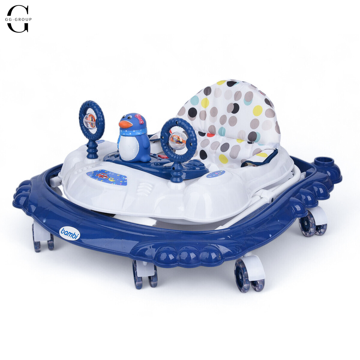 Детские ходунки Bambi M3168 Penguin. Бело-Синий