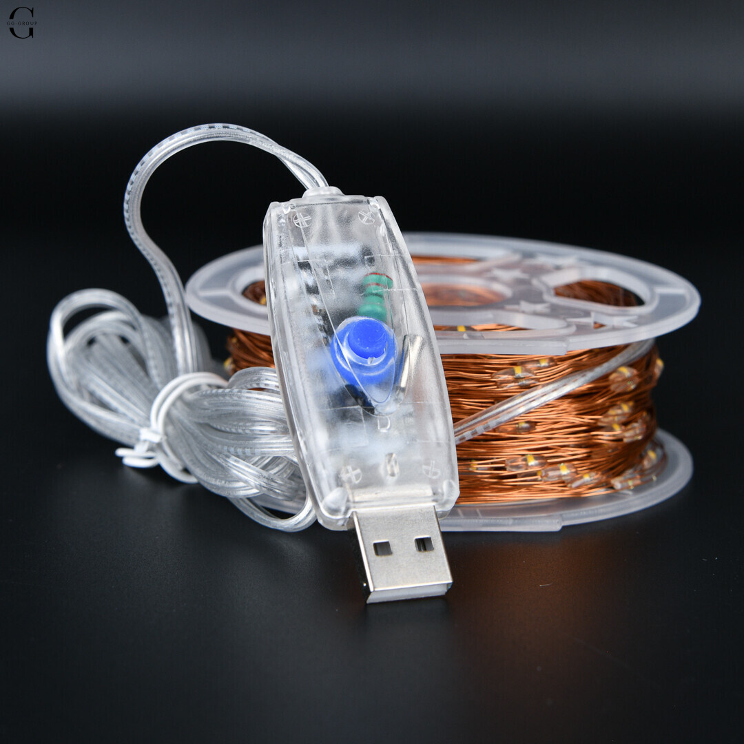Гірлянда Роса 50 м/500 High-Brightness LED, IP44, тепле світло, USB + пульт