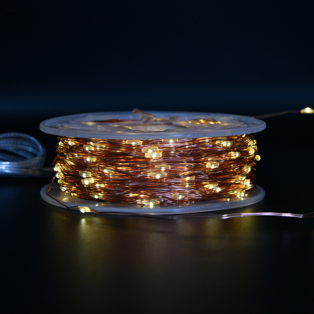 Гірлянда Роса 100 м/1000 Mini-LED, тепле світло, USB + пульт