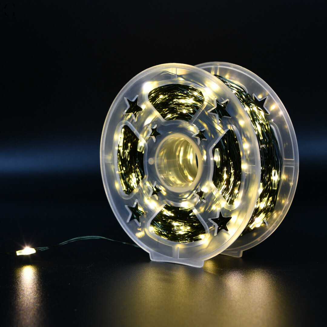 Гірлянда Роса 50 м/500 LED Теплий білий колір зелений дріт