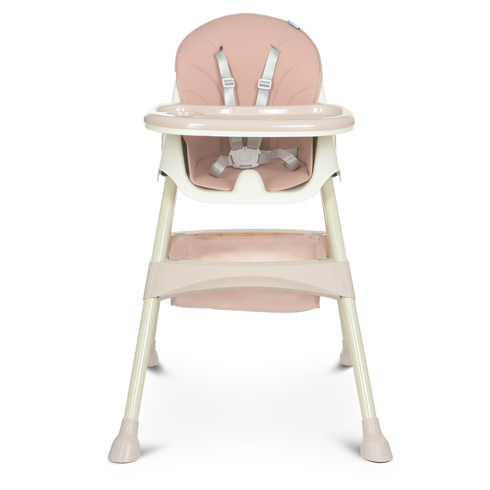 Детский стульчик для кормления M 4136-2 PINK, складной, экокожа, 5-точечные ремни безопасности.