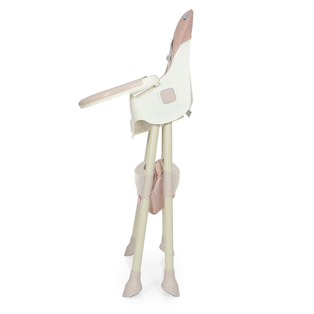 Детский стульчик для кормления M 4136-2 PINK, складной, экокожа, 5-точечные ремни безопасности.
