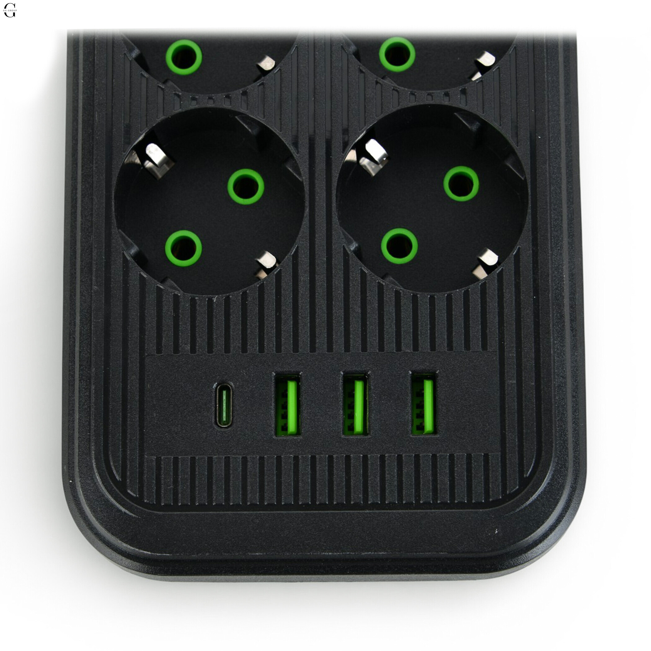 Удлинитель сетевой ТК-5 F06u 3м 6 розеток + 3USB + 1 Type-C, 2500Вт, черный, с защитой и креплением