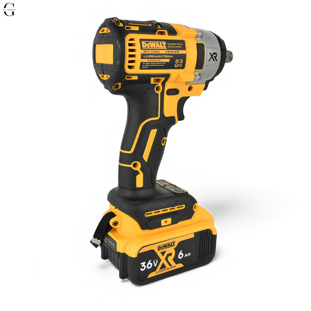 DeWALT гайковерт акумуляторний 36V безщітковий з кейсом, 2×5Ah акумуляторами 