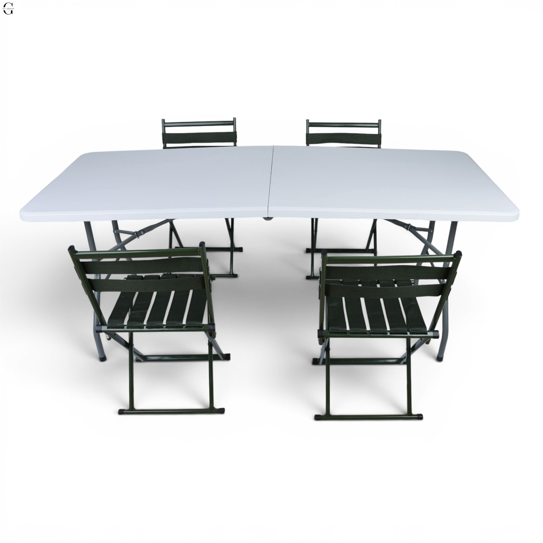 Кемпинговый комплект Travel Table Set – складной стол HDPE 180 см и 4 туристических кресла.