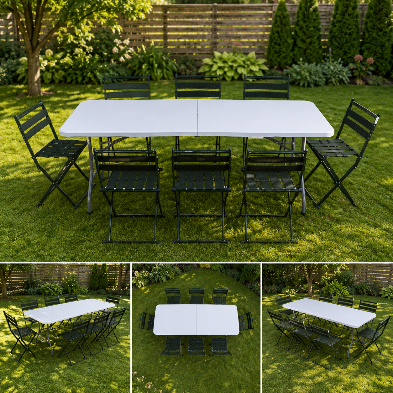 Кемпинговый комплект Travel Table Set – складной стол HDPE 180 см и 8 туристических кресел