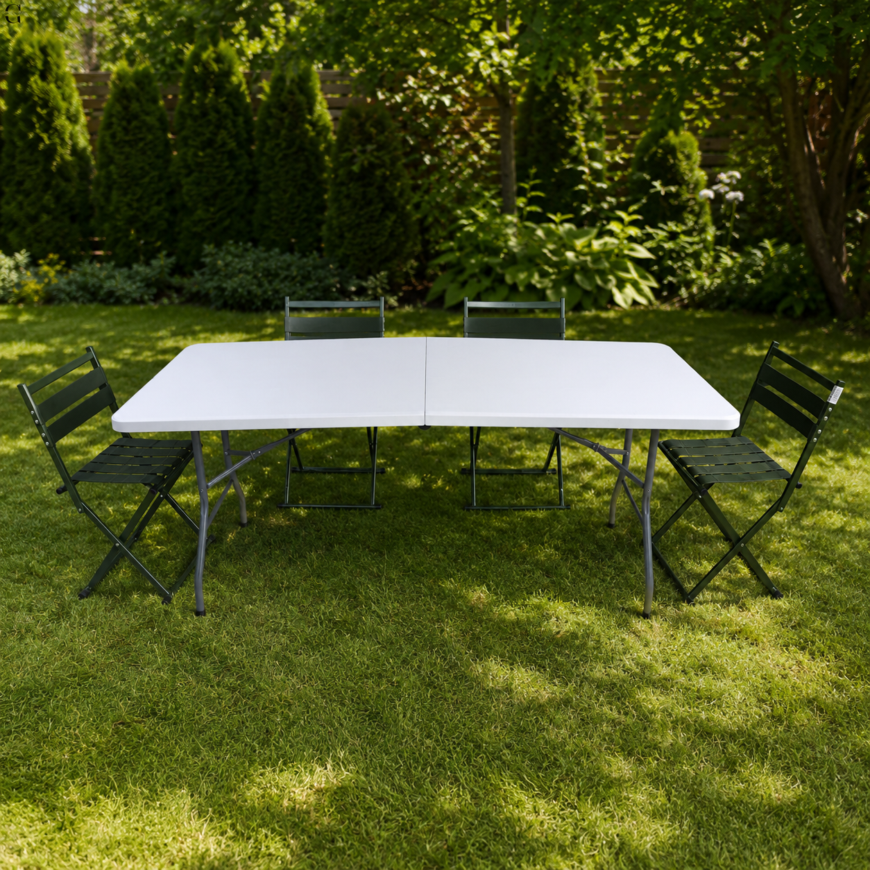 Кемпинговый комплект Travel Table Set – складной стол HDPE 180 см и 4 туристических кресла.