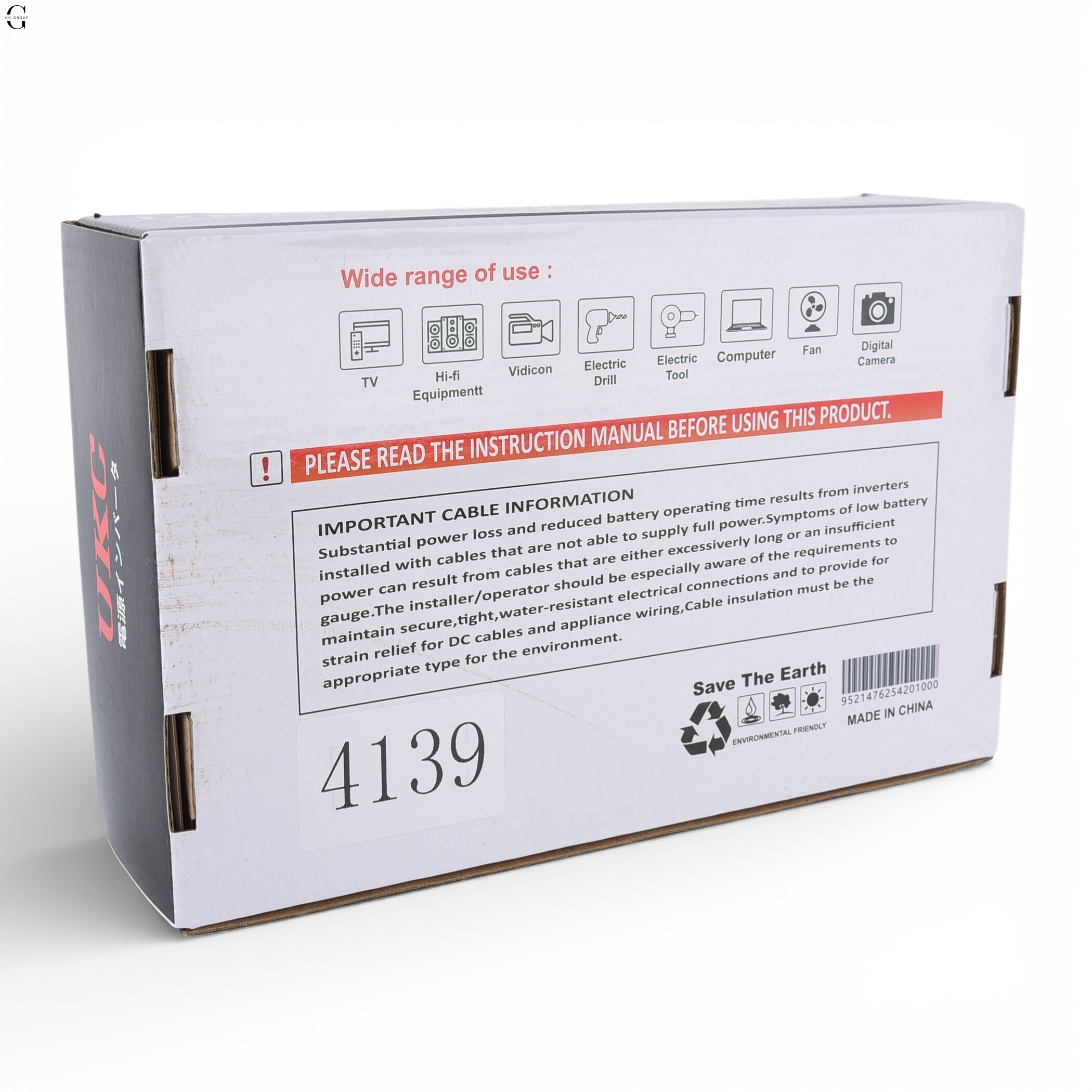 Інвертор напруги UKC NFA-1000D 1000W (чиста синусоїда) 12V → 220V