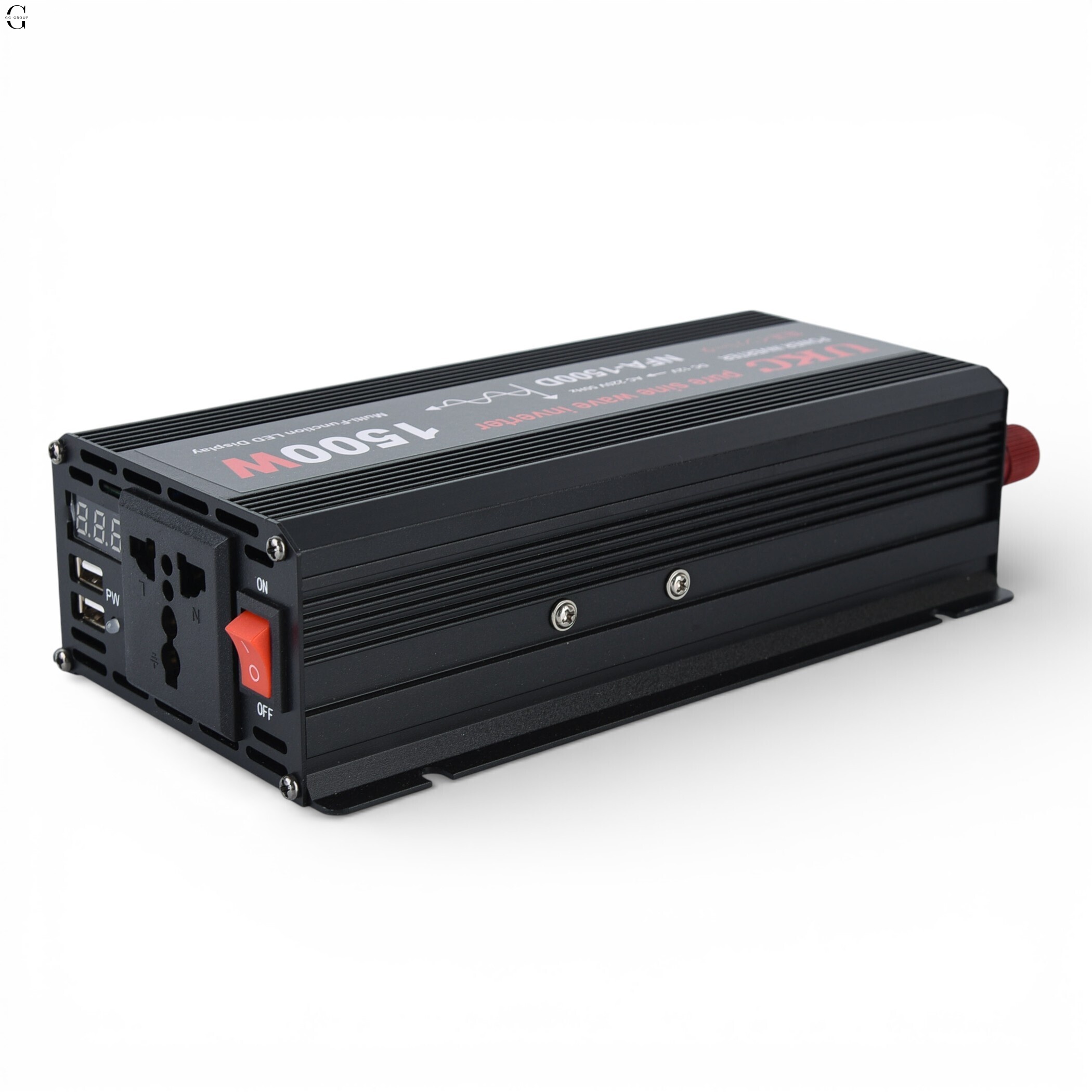 Інвертор напруги UKC NFA-1500D 1500W (чиста синусоїда) 12V → 220V 