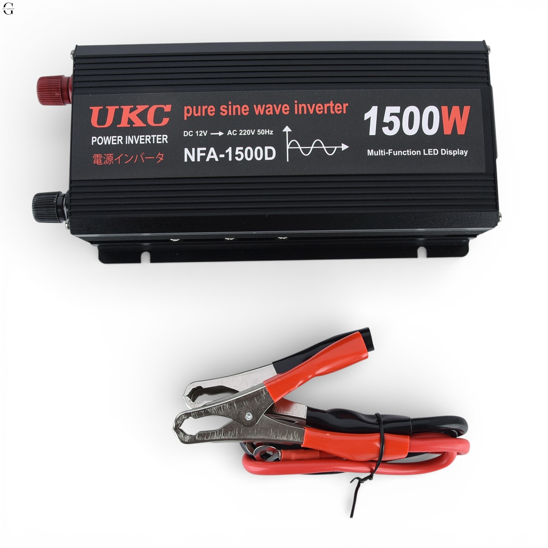 Інвертор напруги UKC NFA-1500D 1500W (чиста синусоїда) 12V → 220V 