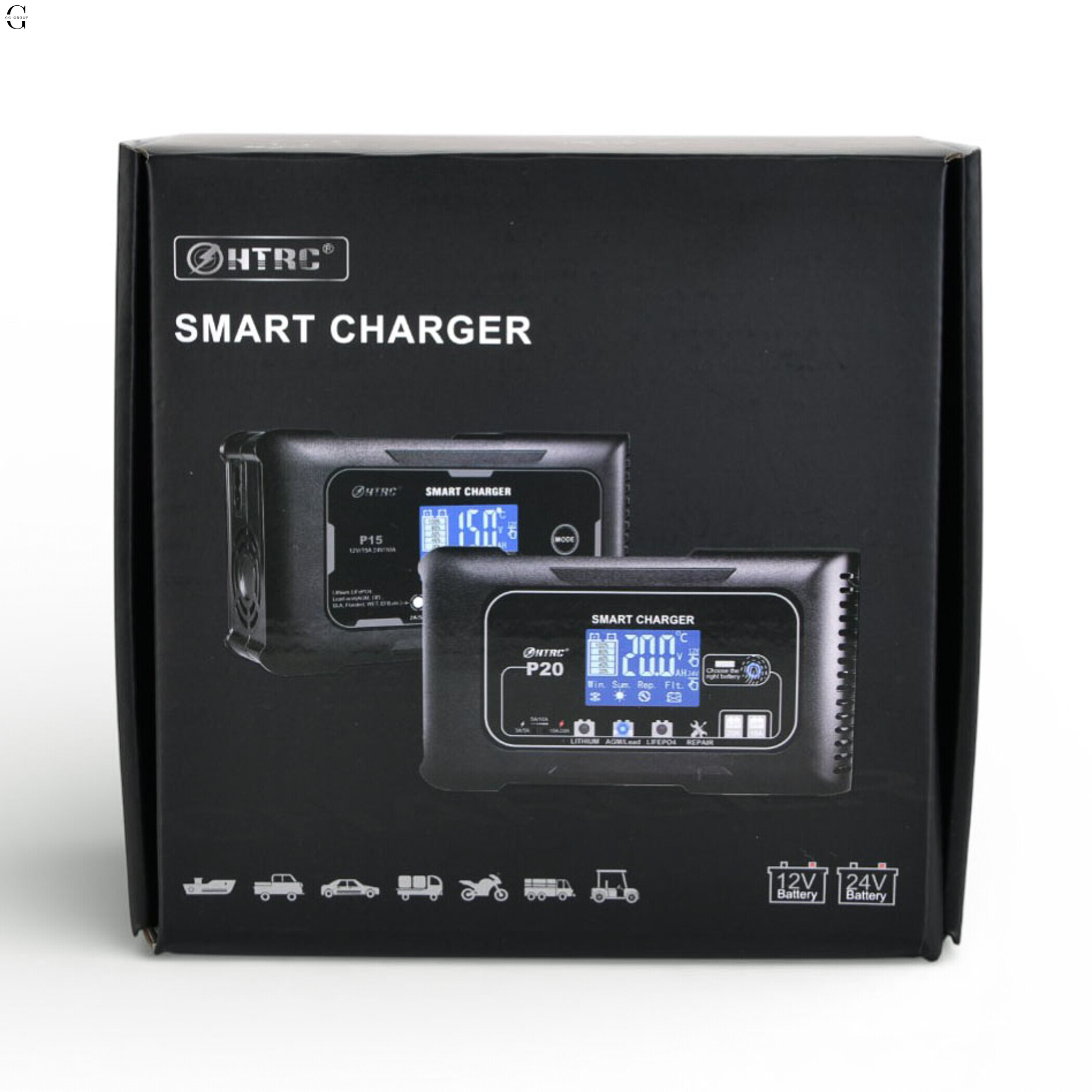 Розумний зарядний пристрій HTRC P20 Smart Charger 12V/24V, 20A, для AGM, GEL, LiFePO4 та Lithium