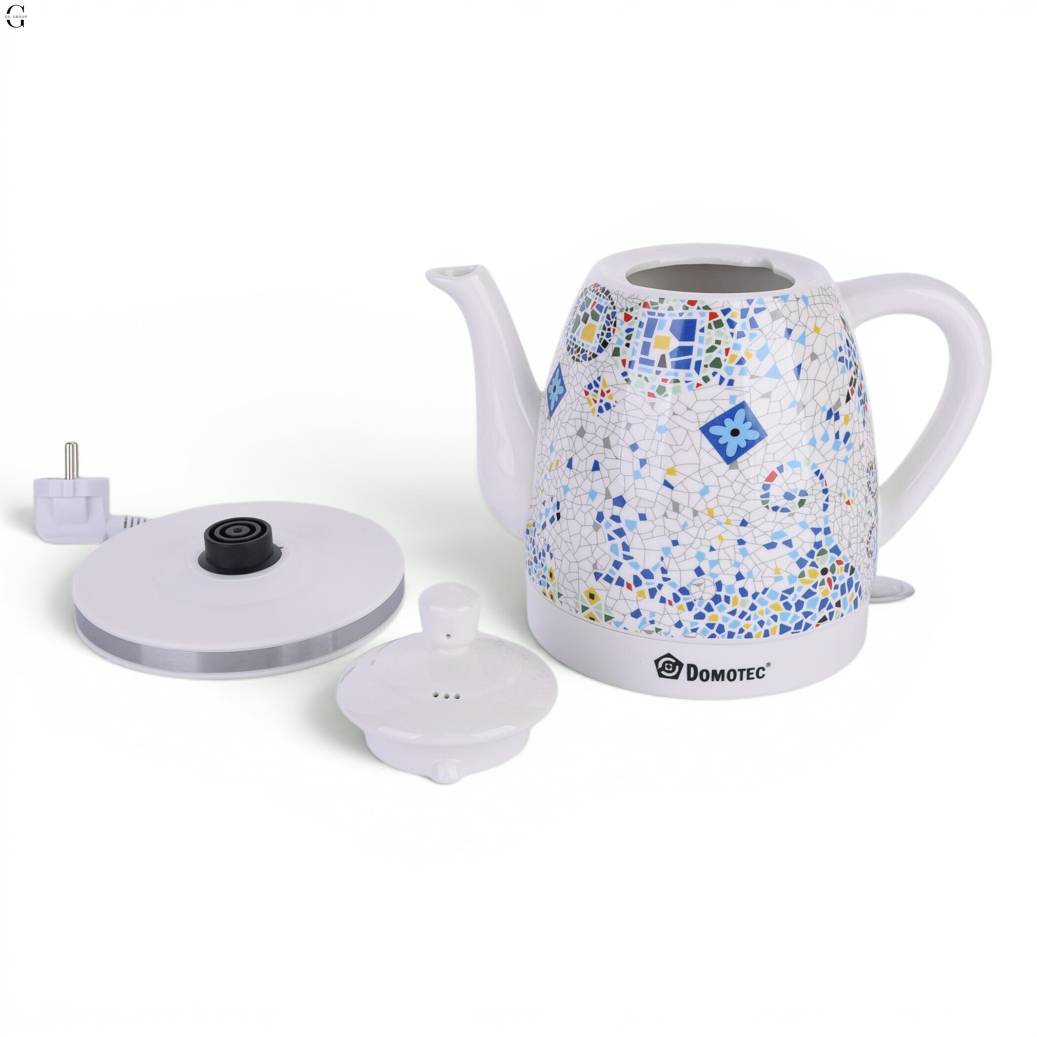 Керамический электрочайник ДОМОТЕК 1.4 л, 1000 Вт, фильтр от накипи.