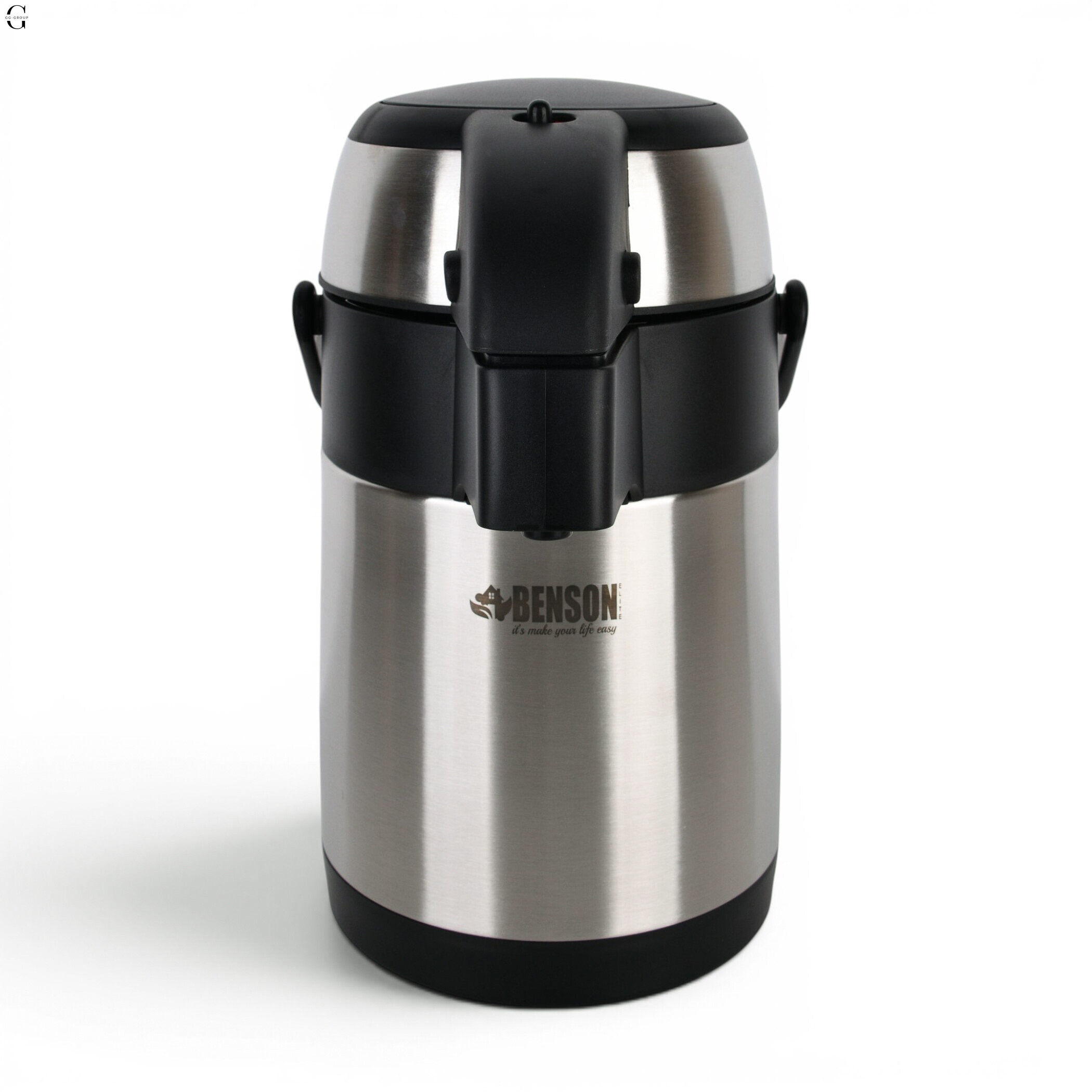 Вакуумный термос Benson Black Steel 3 л с помпой и двойной теплоизоляцией