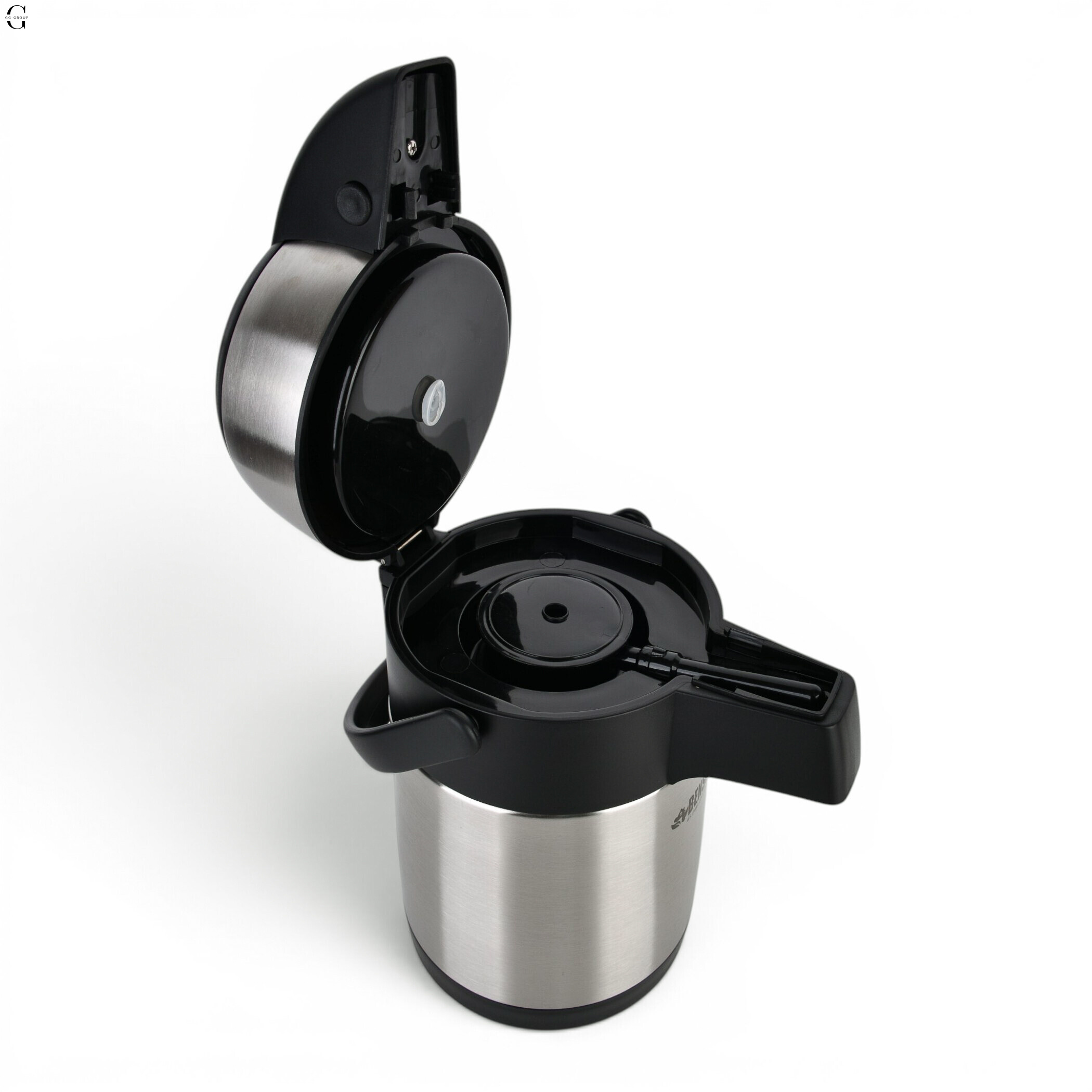 Вакуумный термос Benson Black Steel 3 л с помпой и двойной теплоизоляцией