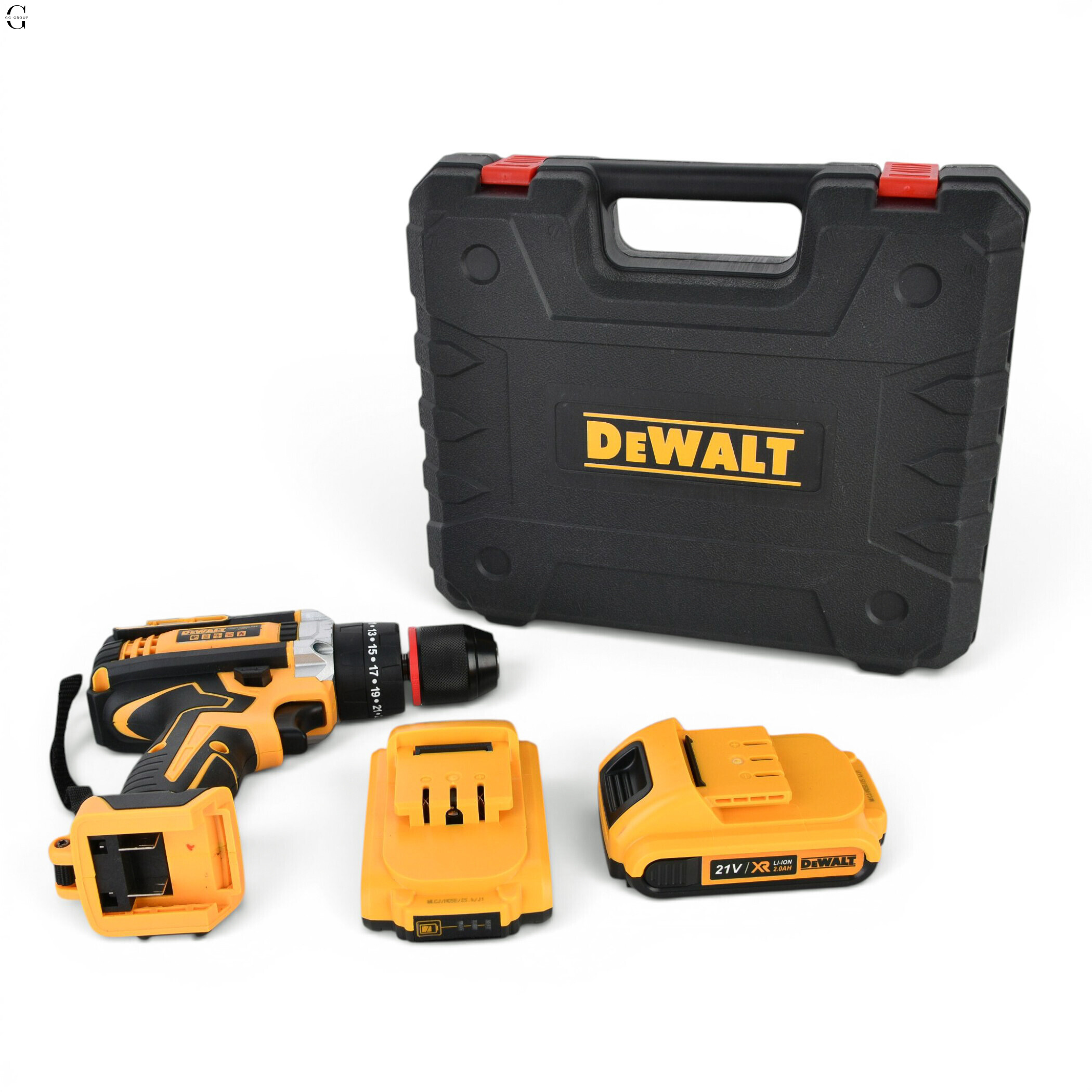 Шуруповерт DeWALT 21V Бесщеточный + 2 АКБ 20Ah + Металлический патрон + Набор инструментов