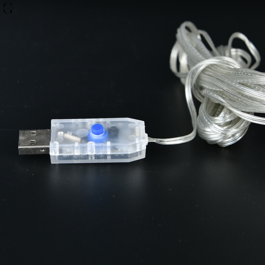 Гірлянда Роса штора 2×2 м 160 LED, USB, пульт, 8 режимів, мультиколор, IP20