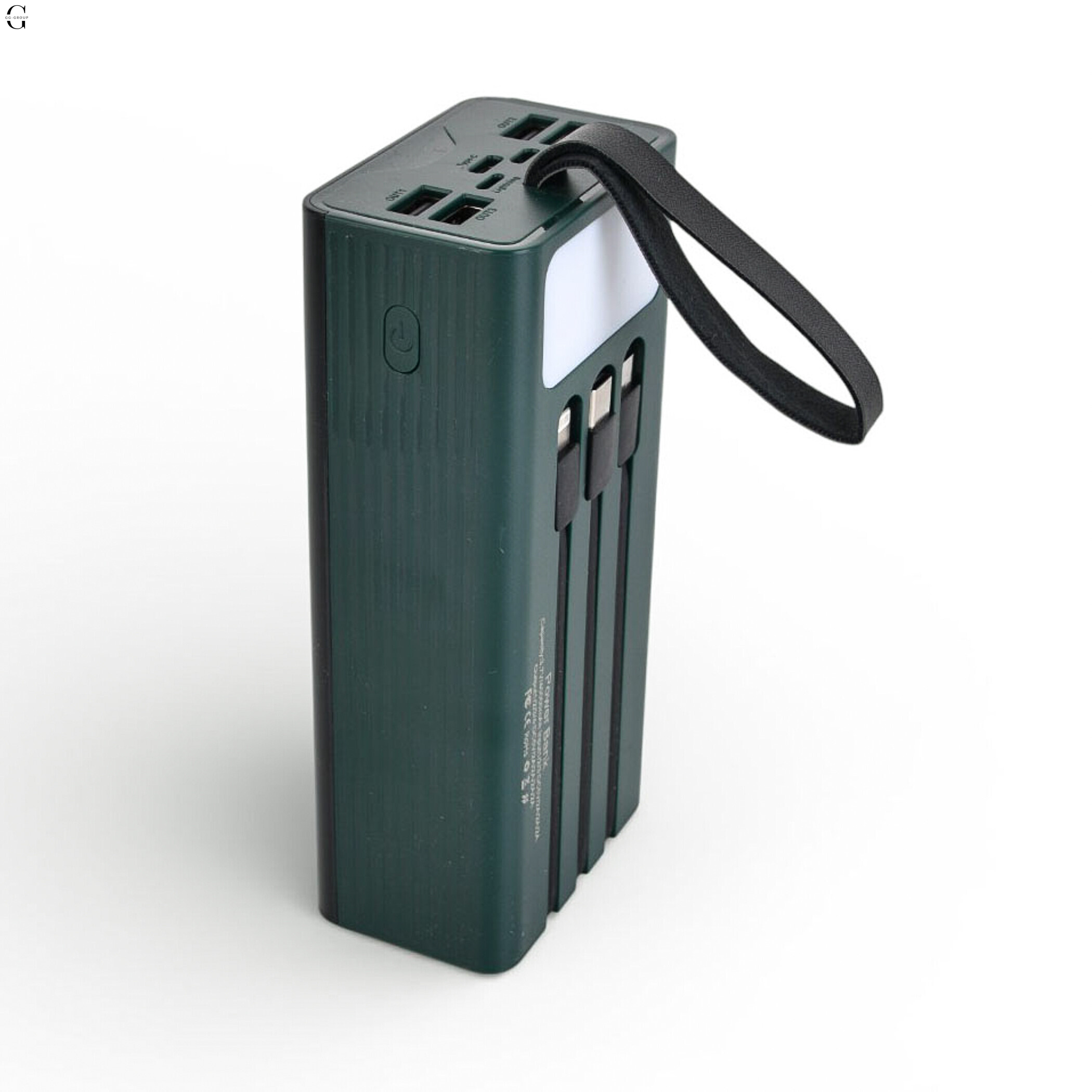 Power bank Повербанк40000 мА·рік з LED-дисплеєм та вбудованими кабелями