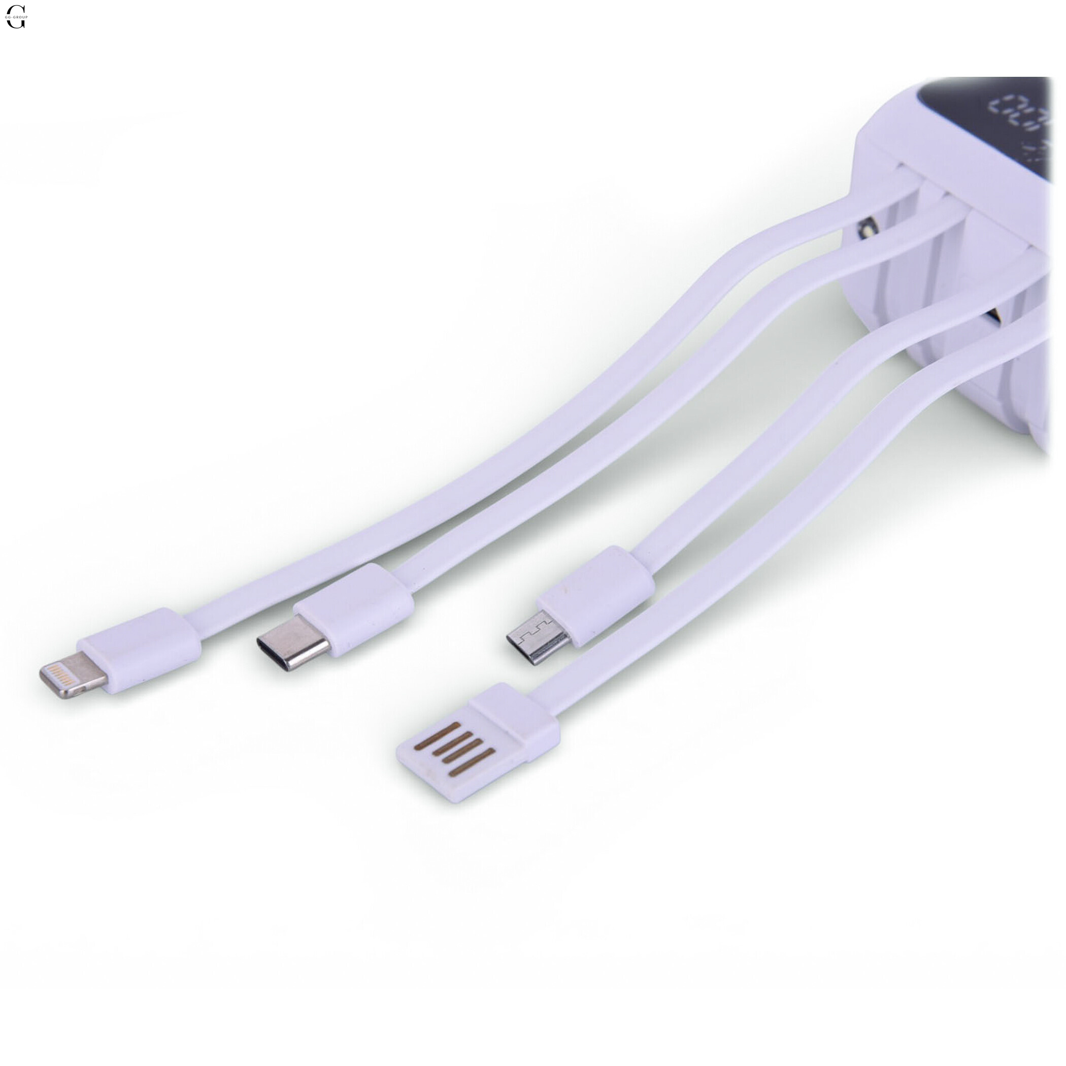 Power bank Повербанк40000 мА·рік з LED-дисплеєм та вбудованими кабелями Швидка зарядка 